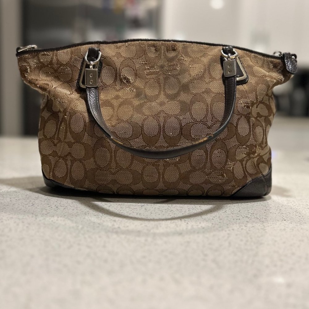 COPY - Coach Signature Jacquard Zip Top Tote Bag